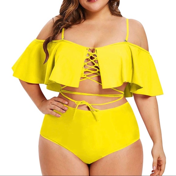 Other - Plus Size Two Piece High Waist Swimsuit